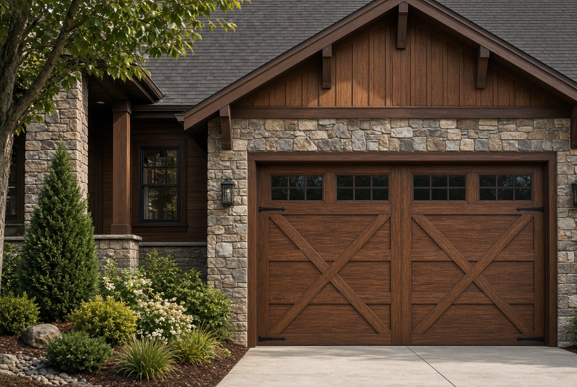 Carriage-house garage door on a craftsman home