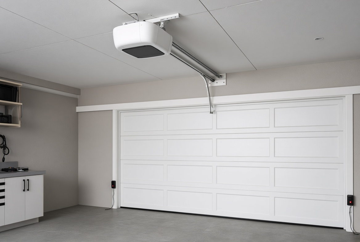 Garage door opener and safety sensors